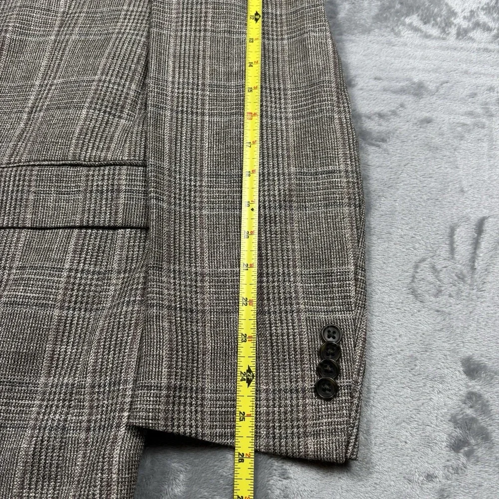 Jos A Bank Reserve 40L E Thomas Italy Wool Silk Linen Sport Coat Plaid Blazer
